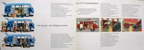 Volkswagen T1 Transporter Modellprogramm 1964 "Kleinbus für große Familien" Automobilprospekt (1769)