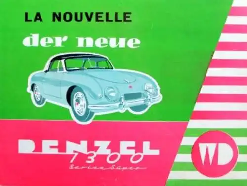 Denzel 1300 Seriensuper Modellprogramm 1956 Automobilprospekt (1713)