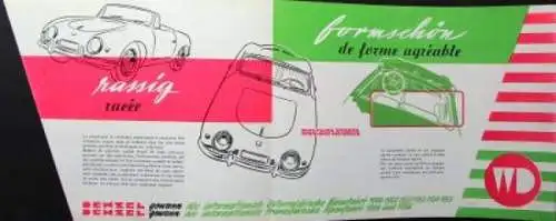 Denzel 1300 Seriensuper Modellprogramm 1956 Automobilprospekt (1716)