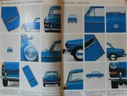 Volkswagen 1500 Modellprogramm 1964 Automobilprospekt (7579)