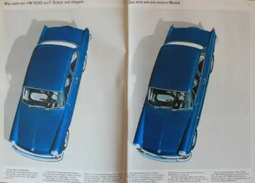 Volkswagen 1500 Modellprogramm 1964 Automobilprospekt (7579)