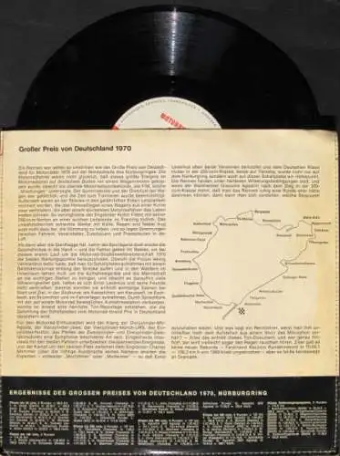 Motorsport-Schallplatte 1970 "Großer Preis von Deutschland - Weltmeisterschaft" Originalreportage (0976)