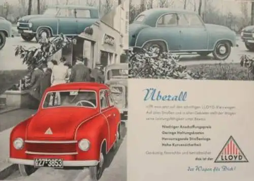 Lloyd LP 300 Modellprogramm 1951 "Der Wagen für Dich" Automobilprospekt (1821)