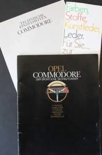 Opel Commodore Modellprogramm 1968 "Der sportliche Sechzylinder" Automobilprospekt (6570)