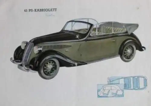 BMW Sechszylinder Modellprogramm 1936 Automobilprospekt (7032)