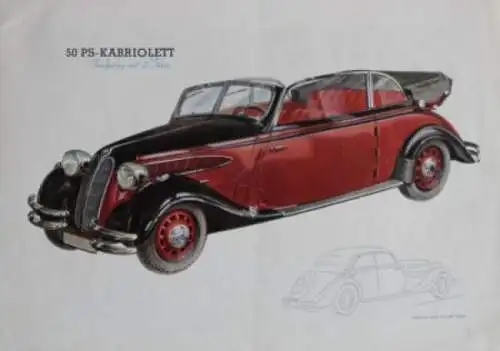 BMW Sechszylinder Modellprogramm 1936 Automobilprospekt (7032)