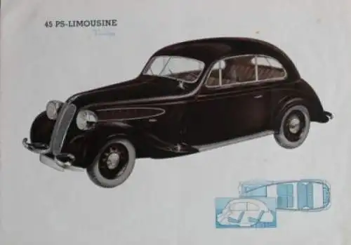 BMW Sechszylinder Modellprogramm 1936 Automobilprospekt (7032)