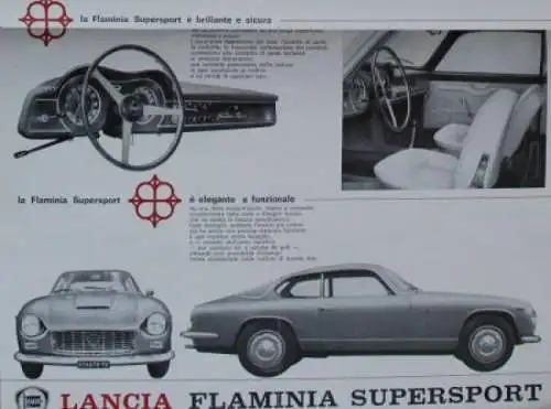 Lancia Flamina Supersport Modellprogramm 1965 Automobilprospekt (7083)