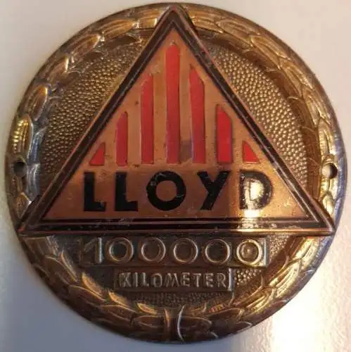 Lloyd Motorenwerke 1958 Plakette 100.000 km Messing (2096)