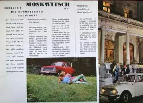 Moskwitsch 408 Elite Modellprogramm 1967 Automobilprospekt (9754)