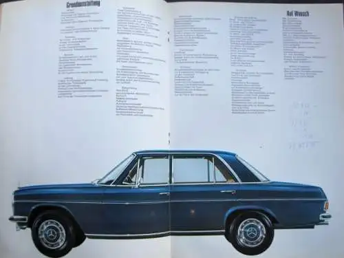 Mercedes-Benz 230 Modellprogramm 1968 Automobilprospekt (1559)