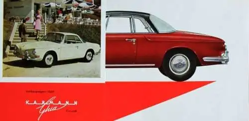 Volkswagen Karmann-Ghia 1500 Coupe Modellprogramm 1966 Automobilprospekt (1551)