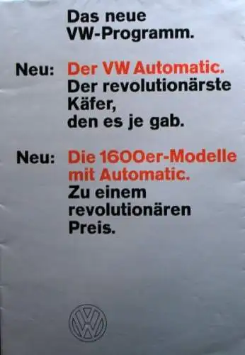 Volkswagen Modellprogramm 1967 Automobilprospekt (1544)
