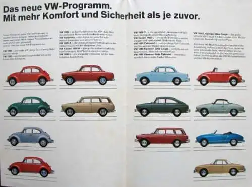 Volkswagen Modellprogramm 1967 "Mit vielen Verbesserungen" Automobilprospekt (1527)