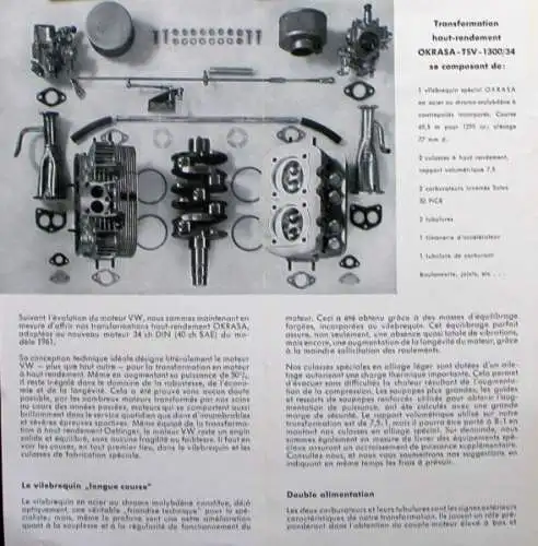 Volkswagen Okrasa Motoren TSV-1300 Oettinger Modellprogramm 1966 Automobilprospekt (1503)