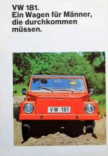 Volkswagen 181 Kübel Modellprogramm 1969 Automobilprospekt (4319)
