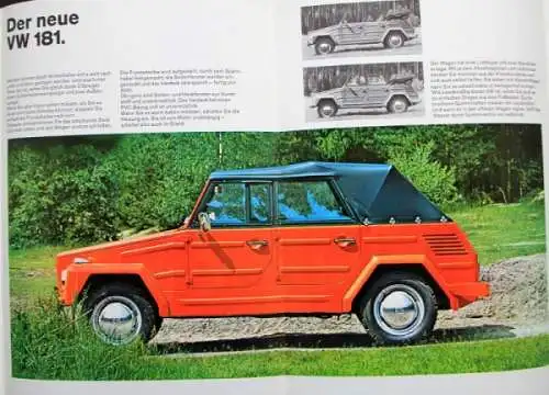 Volkswagen 181 Kübel Modellprogramm 1969 Automobilprospekt (4319)