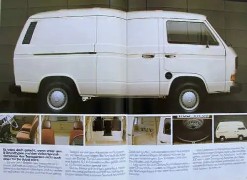 Volkswagen T3 Transporter Modellprogramm 1982 Automobilprospekt (7278)