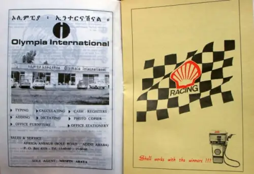 Äthiopien Highland Rally Konvolut 1968 vier Rennprogramme Fahrerunterlagen (1339)