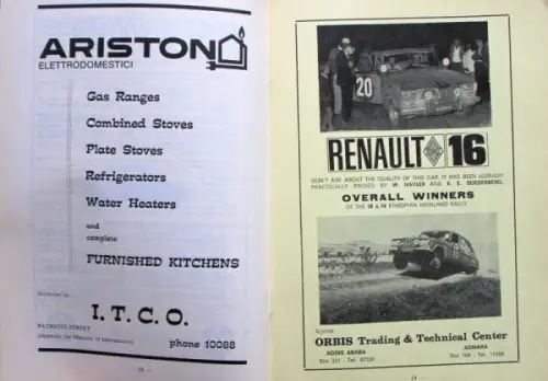 Äthiopien Highland Rally Konvolut 1968 vier Rennprogramme Fahrerunterlagen (1339)