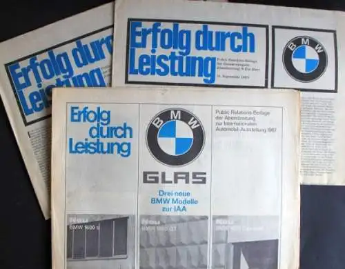 BMW "Erfolgreich durch Leistung" Firmen-Zeitung 1965 drei Ausgaben (6280)