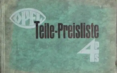 Opel 4 PS Teile-Preisliste 1930 (8622)