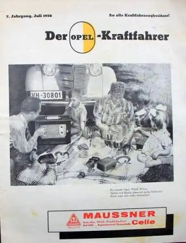 "Der Opel Kraftfahrer" Opel Werkszeitschrift 1938 (2740)