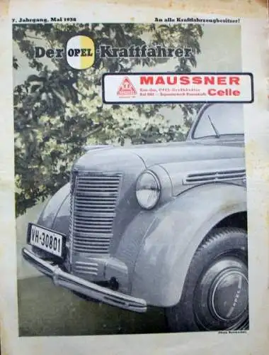 "Der Opel Kraftfahrer" Opel Werkszeitschrift 1938 (2741)
