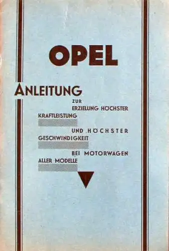 Opel Motorwagen 1930 Betriebsanleitung (4828)