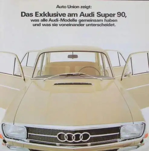 Audi Super 90 Modellprogramm 1967 Automobilprospekt (7820)