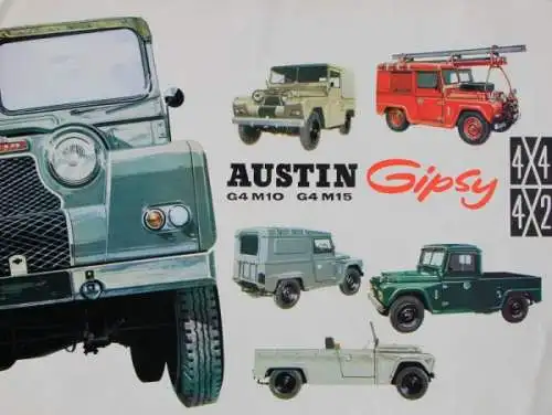 Austin Gipsy G4 M10 Modellprogramm 1960 Automobilprospekt (2487)