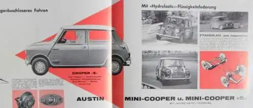 Austin Mini-Cooper S Modellprogramm 1962 Automobilprospekt (8564)