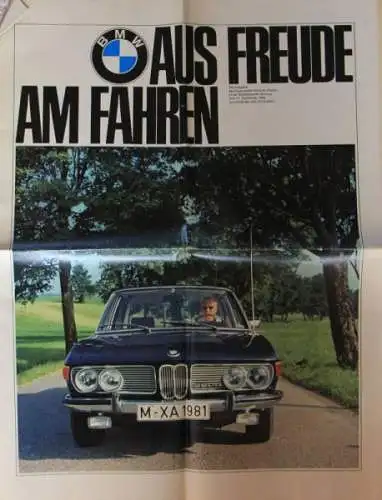 BMW Modellprogramm 1969 "Aus Freude am Fahren" Automobilprospekt (1198)