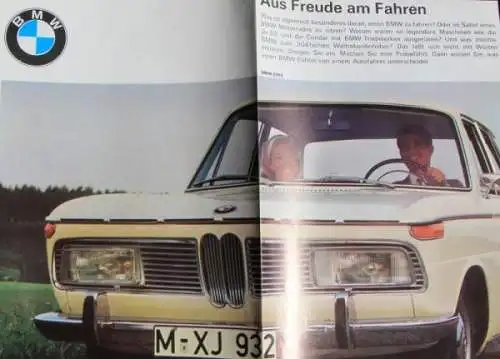 BMW Modellprogramm 1969 "Aus Freude am Fahren" drei Automobilprospekte (7883)