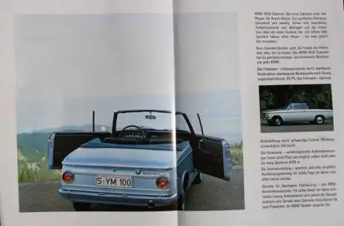 BMW 1600 Cabriolet Modellprogramm 1969 Automobilprospekt (8603)