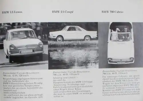 BMW Typen Modelprogramm 1965 Automobilprospekt (2764)