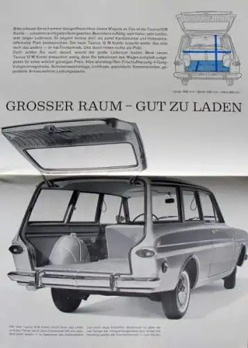 Ford Taunus 12 M Kombi Modellprogramm 1964 Automobilprospekt (0216)