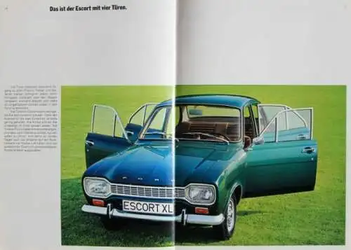 Ford Escort Modellprogramm 1970 "Die Escort-Linie" Automobilprospekt (4283)