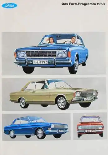 Ford Modellprogramm 1968 Automobilprospekt (4054)