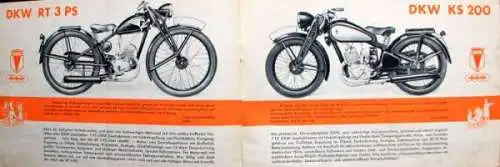 DKW Auto-Union Motorrad Modellprogramm 1937 Motorradprospekt (5731)