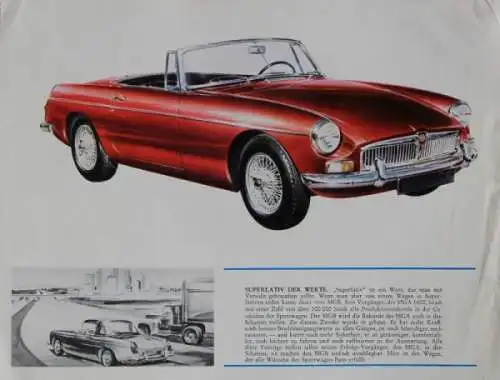 MG B Modellprogramm 1965 "Der Wagen der Superlative" Automobilprospekt (5732)