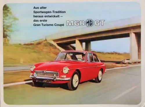 MG B GT Gran Turismo Coupe Modellprogramm 1966 Automobilprospekt (3125)