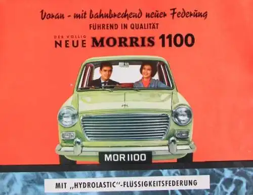 Morris 1100 Modellprogramm 1965 "Führend in Qualität" Automobilprospekt (3133)