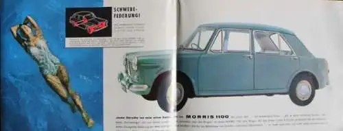 Morris 1100 Modellprogramm 1965 "Führend in Qualität" Automobilprospekt (3133)