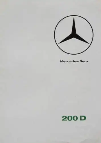 Mercedes-Benz 200 D Modellprogramm 1965 Automobilprospekt (8146)
