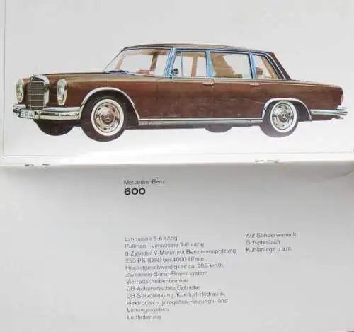 Mercedes-Benz Modellprogramm 1965 Automobilprospekt (8855)