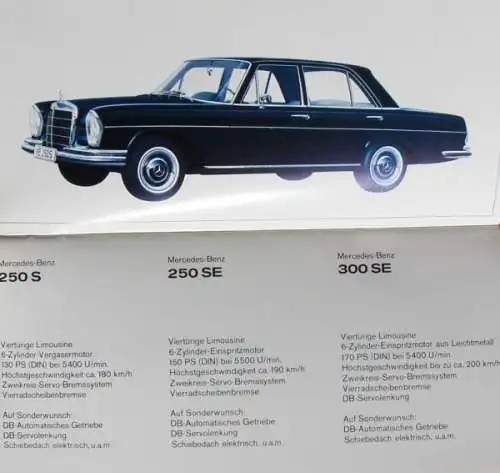 Mercedes-Benz Modellprogramm 1965 Automobilprospekt (8855)