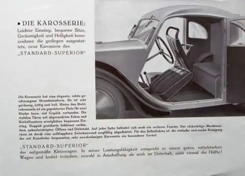 Standard Superior Volkswagen Modellprogramm 1933 Automobilprospekt (4799)