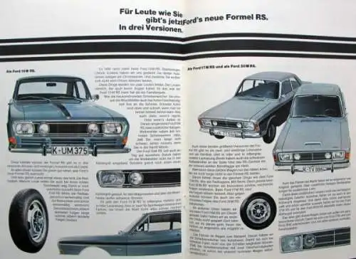 Ford Taunus Formel RS Modellprogramm 1967 Automobilprospekt (7294)