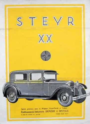 Steyr XX Modellprogramm 1928 Automobilprospekt (5995)